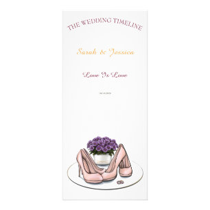 Carte Publicitaire Calendrier de mariage lesbien aux fleurs violettes