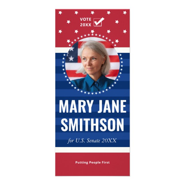 Carte Publicitaire Campagne des candidats politiques démocratiques de (Devant)