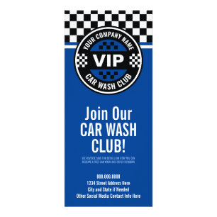 Carte Publicitaire Car Wash Club - Racing À damiers Drapeau Rewards