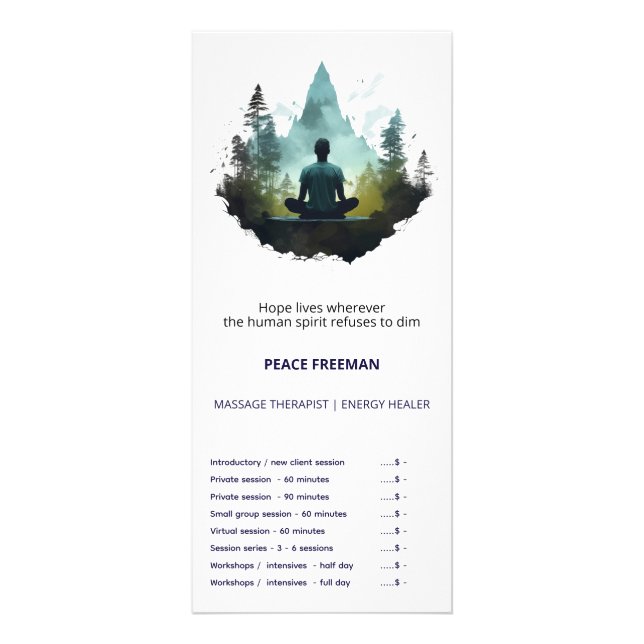 Carte Publicitaire Centre Intérieur | Méditation en Forêt (Devant)