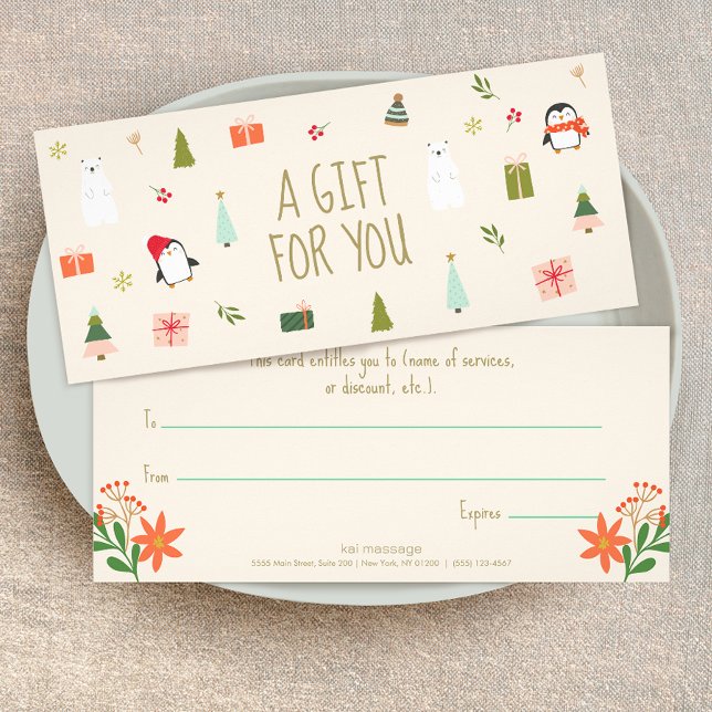 Carte Publicitaire Certificat-cadeau de Noël Joie (Créateur téléchargé)