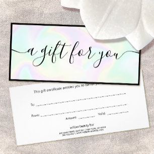 Carte Publicitaire Certificat cadeau de signature holographique