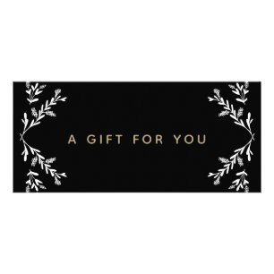 Carte Publicitaire Certificat cadeau de succursales en noir et blanc