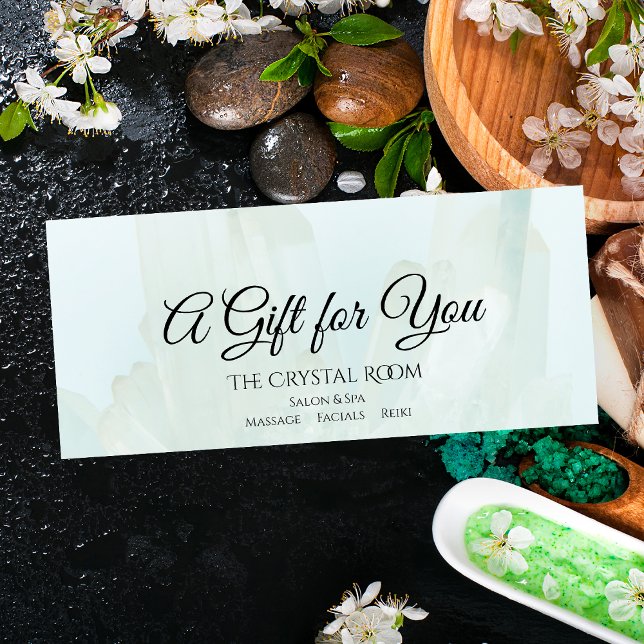 Carte Publicitaire Certificat cadeau Spa Salon de glace bleu clair (Créateur téléchargé)