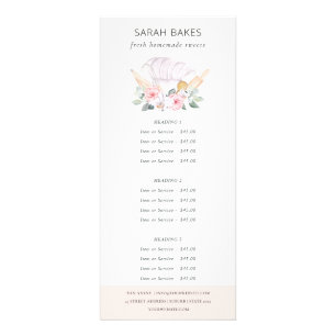 Carte Publicitaire Chef Blush Casquette Floral Whisk Bakou Service Pr
