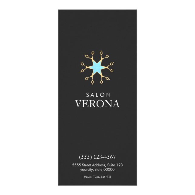 Carte Publicitaire Chic et élégant ciseaux Logo Salon de coiffure 2 (Devant)