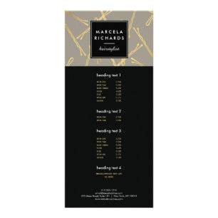 Carte Publicitaire Chic Gold Bobby Pins Coiffeur Styliste Salon Grey
