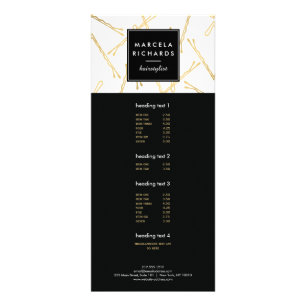 Carte Publicitaire Chic Gold Bobby Pins Hair Styliste Salon