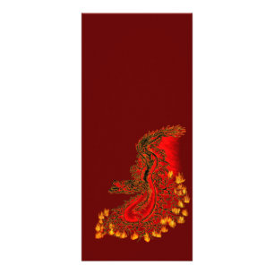 Carte Publicitaire Chine Dragon en rouge et or design