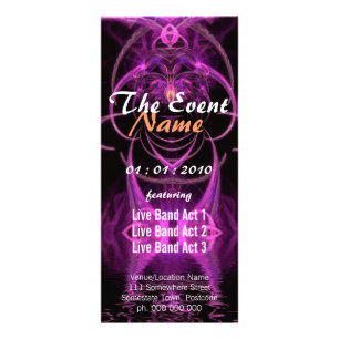 Carte Publicitaire Circulaire Fuschia Fractal Event Flyer