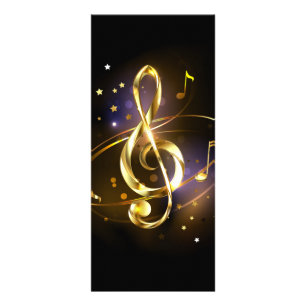 Carte Publicitaire Clé de Sol en Or Musique