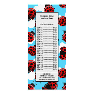Carte Publicitaire Coccinelle Rouge Coléoptère Insecte Amant Cœurs No