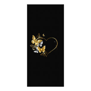 Carte Publicitaire Coeur aux papillons d'or