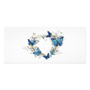 Carte Publicitaire Coeur bijoux avec papillons Morpho
