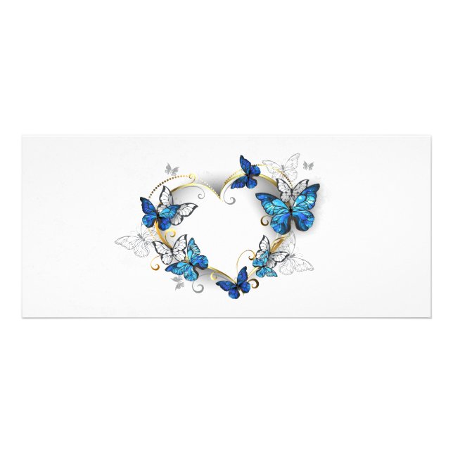 Carte Publicitaire Coeur bijoux avec papillons Morpho (Devant)