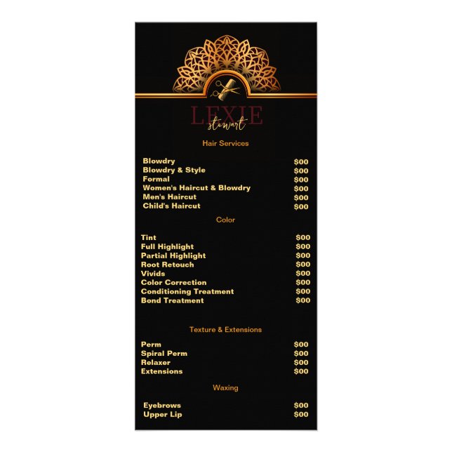 Carte Publicitaire Coiffeur Élégant et Raffiné (Devant)