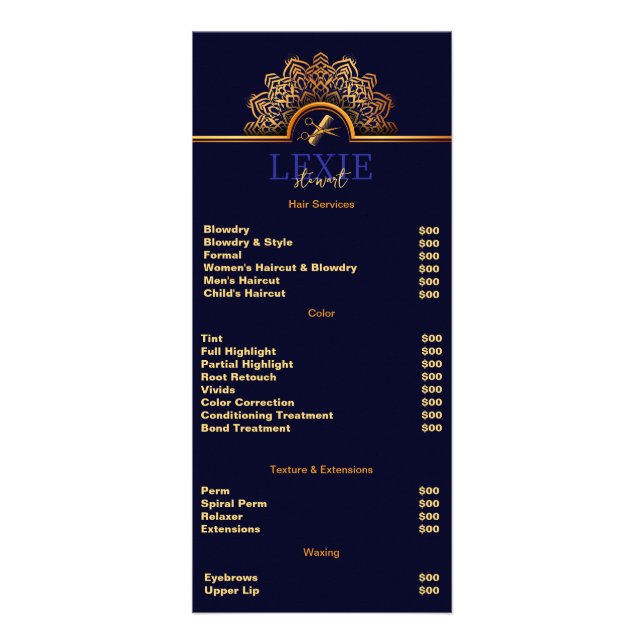 Carte Publicitaire Coiffeur Élégant et Raffiné (Devant)