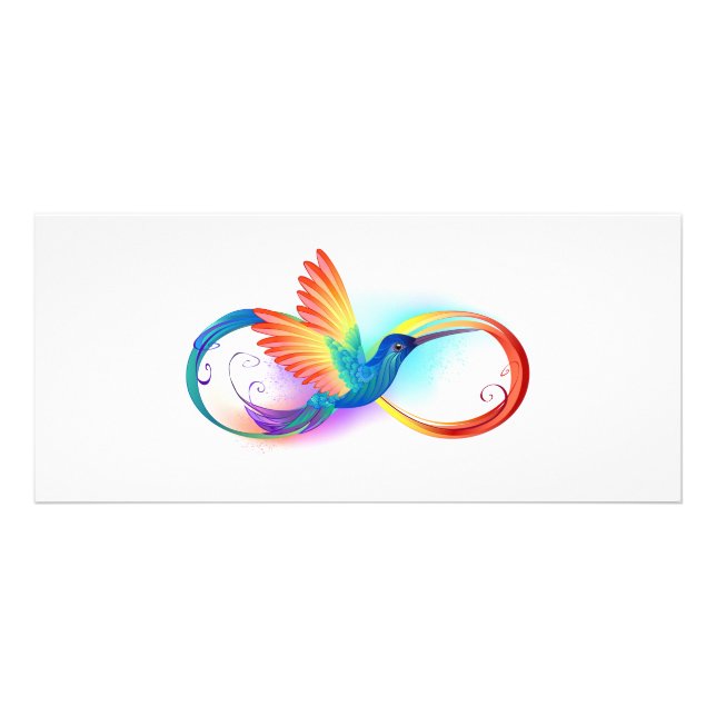 Carte Publicitaire Colibri arc-en-ciel avec symbole Infinity (Devant)