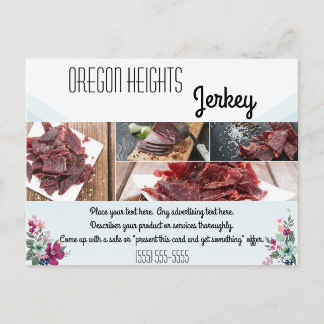 Carte publicitaire commerciale Fleurs tropicales s (Devant)