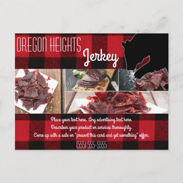 Carte publicitaire commerciale Ours à carreaux rou (Devant)