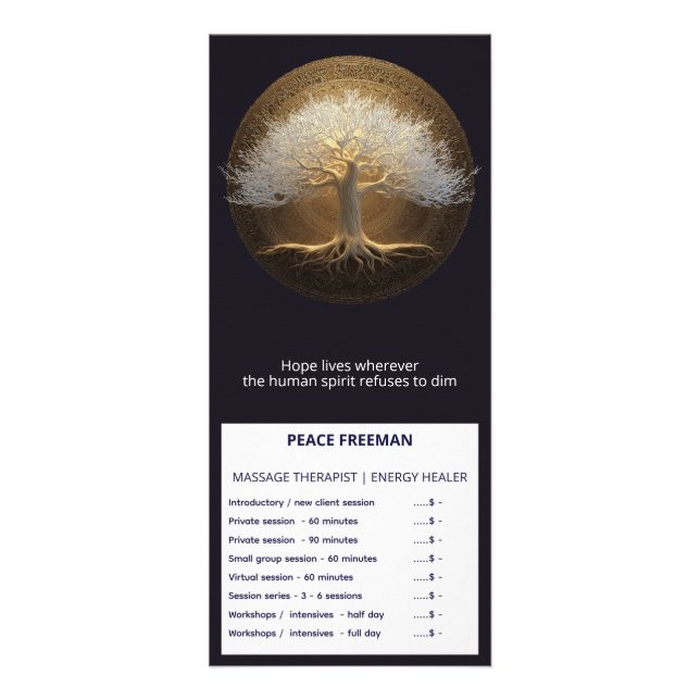 Carte Publicitaire Conception de l'Arbre de Lumière Éternelle | Arbre (Devant)