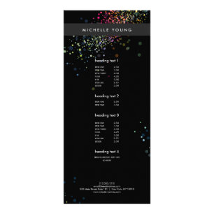 Carte Publicitaire Confetti Bokeh coloré sur Black Modern