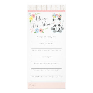 Carte Publicitaire Conseils de Baby Shower de Veau Floral Rustique po