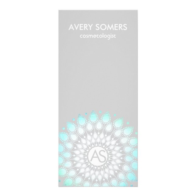 Carte Publicitaire Cosmetologue Ornemental Feuille Motif gris moderne (Devant)