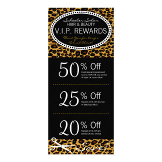 Carte Publicitaire Coupons Salon Empreinte de léopard