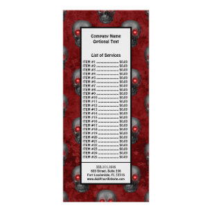 Carte Publicitaire Crâne Gris Yeux de Cœur Rouge Aquarelle Gothique R