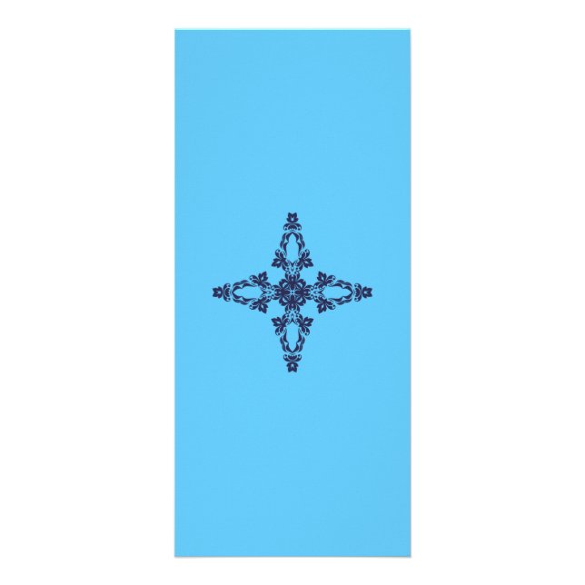 Carte Publicitaire Croix chrétienne avec ornement bleu (Devant)