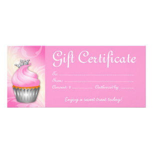 Carte Publicitaire Cupcake Boulangerie Certificat cadeau Couronne ros