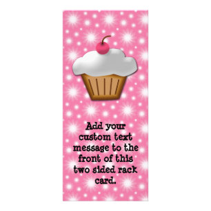 Carte Publicitaire Cupcake coupé avec cerise rose en haut