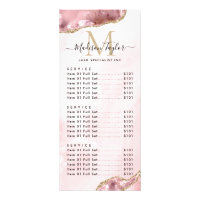 Cute Blush Pink Gold Glitter Agate Marble Monogram