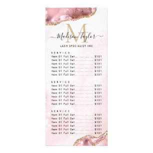 Carte Publicitaire Cute Blush Pink Gold Glitter Agate Marble Monogram