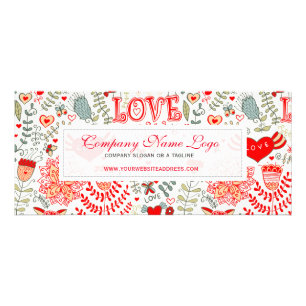 Carte Publicitaire Cute Retro Floral Valentines Design