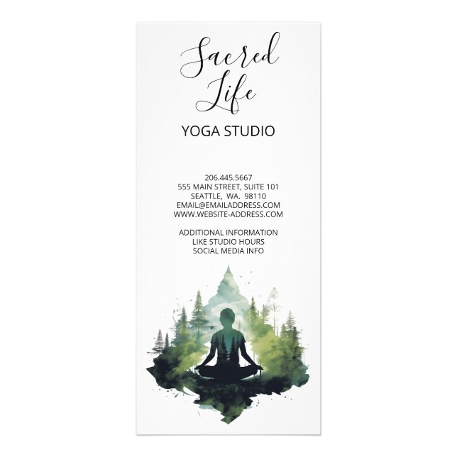 Carte Publicitaire Dans le silence | Méditation en forêt (Dos)