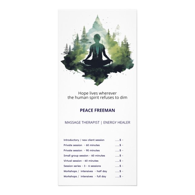 Carte Publicitaire Dans le silence | Méditation en forêt (Devant)
