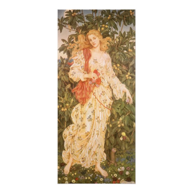 Carte Publicitaire Déesse des floraisons et des fleurs, Flora par Mor (Devant)