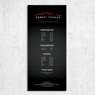 Carte Publicitaire Détail automatique noir et rouge, réparation autom