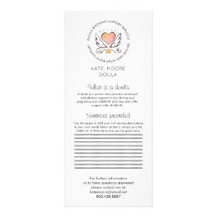 Carte Publicitaire Doula ou Sage-Femme Cœur et Ailes Fantaisiste sur 