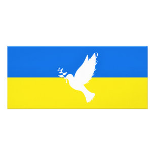Carte Publicitaire Drapeau de l'Ukraine Dove of Peace Rack Card - Pai