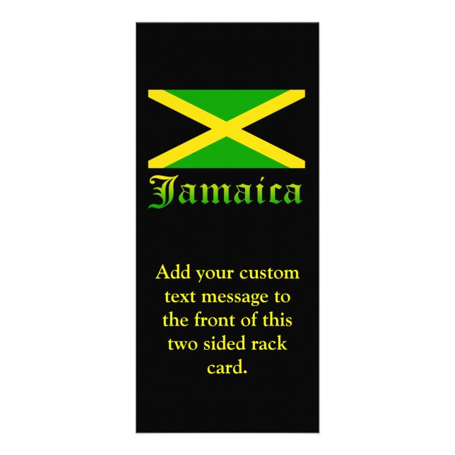 Carte Publicitaire Drapeau, noir, vert et jaune de la Jamaïque (Devant)