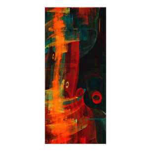 Carte Publicitaire Eau Orange Rouge Bleu moderne Art Abstrait Motif
