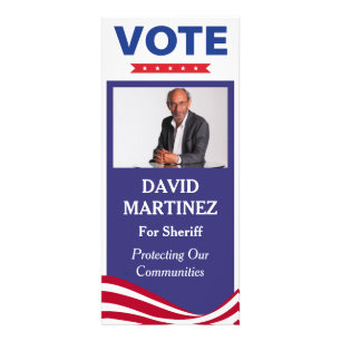 Carte Publicitaire Élection de shérif avec photo de candidat et code