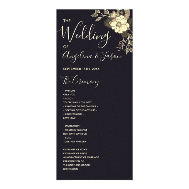 Carte Publicitaire Elegant Black Wedding (Devant)