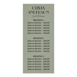 Carte Publicitaire Élégant Sage Green Neutre Boho Moderne Unique