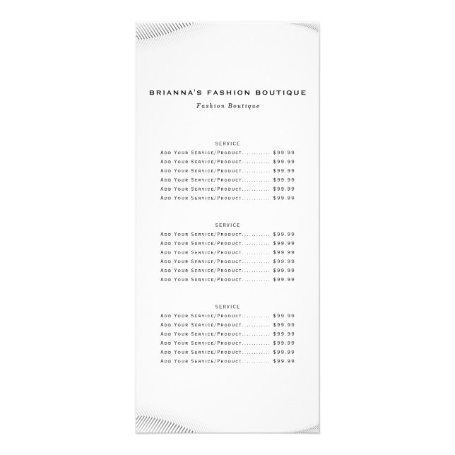 Carte Publicitaire Elégante Boutique Luxe White Gold Business (Devant)