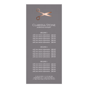Carte Publicitaire Elégante coupe-cheveux rose d'or
