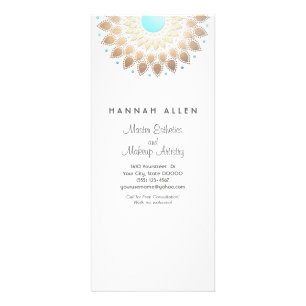 Carte Publicitaire Elégante huile d'or Feuille ornée Mandala Wood LOO